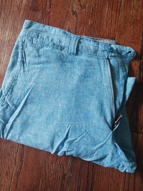 Men's Flat Front Blue Casual Shorts